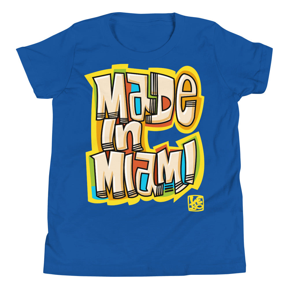 Made in Miami - Yellow - Lebo Kids Youth Short Sleeve T-Shirt
